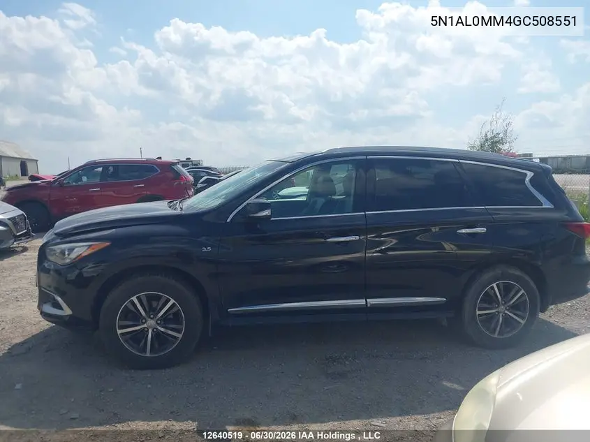 2016 Infiniti Qx60 VIN: 5N1AL0MM4GC508551 Lot: 12640519