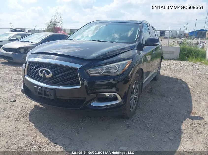 2016 Infiniti Qx60 VIN: 5N1AL0MM4GC508551 Lot: 12640519