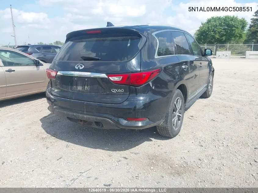 2016 Infiniti Qx60 VIN: 5N1AL0MM4GC508551 Lot: 12640519