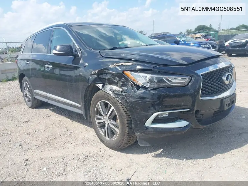 2016 Infiniti Qx60 VIN: 5N1AL0MM4GC508551 Lot: 12640519