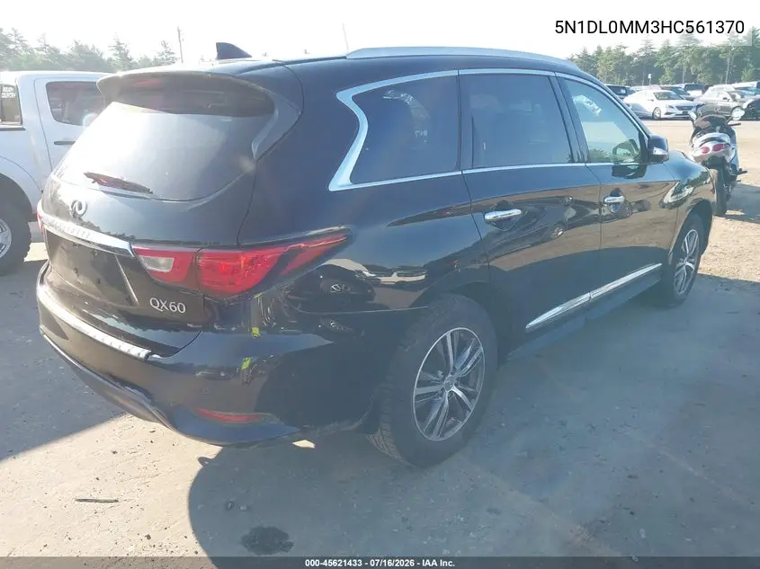 2017 Infiniti Qx60 VIN: 5N1DL0MM3HC561370 Lot: 45621433