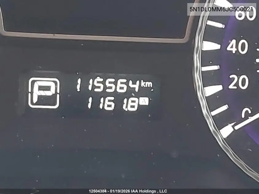 2018 Infiniti Qx60 VIN: 5N1DL0MM6JC500021 Lot: 12504384