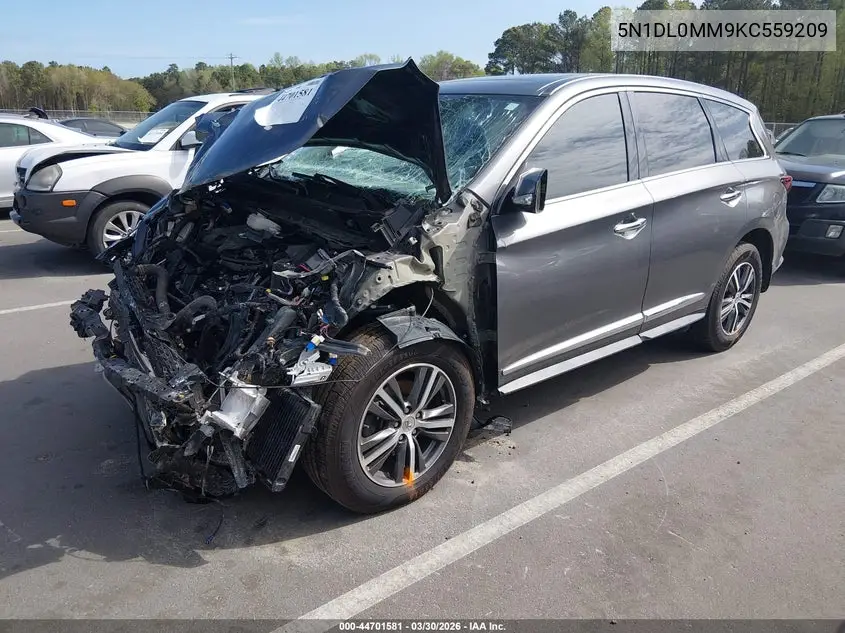 2019 Infiniti Qx60 Pure VIN: 5N1DL0MM9KC559209 Lot: 44701581