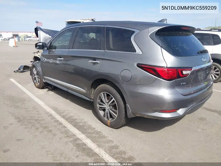 2019 Infiniti Qx60 Pure VIN: 5N1DL0MM9KC559209 Lot: 44701581