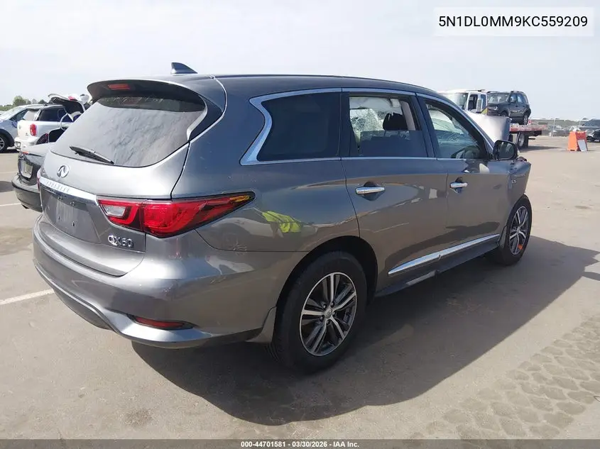2019 Infiniti Qx60 Pure VIN: 5N1DL0MM9KC559209 Lot: 44701581