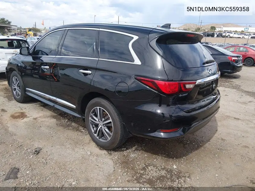2019 Infiniti Qx60 Pure VIN: 5N1DL0MN3KC559358 Lot: 45406949
