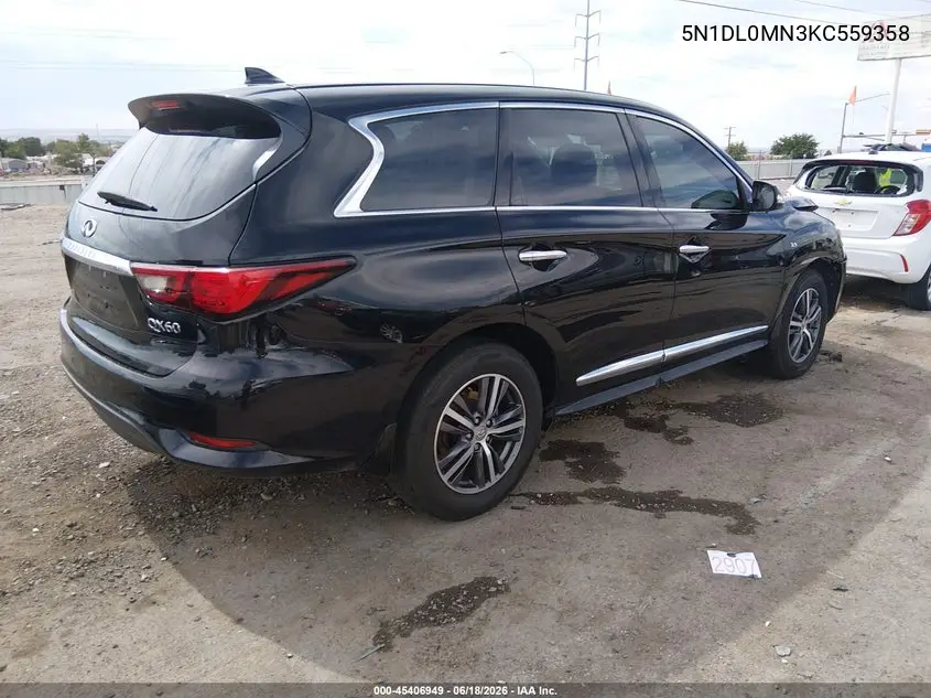 2019 Infiniti Qx60 Pure VIN: 5N1DL0MN3KC559358 Lot: 45406949