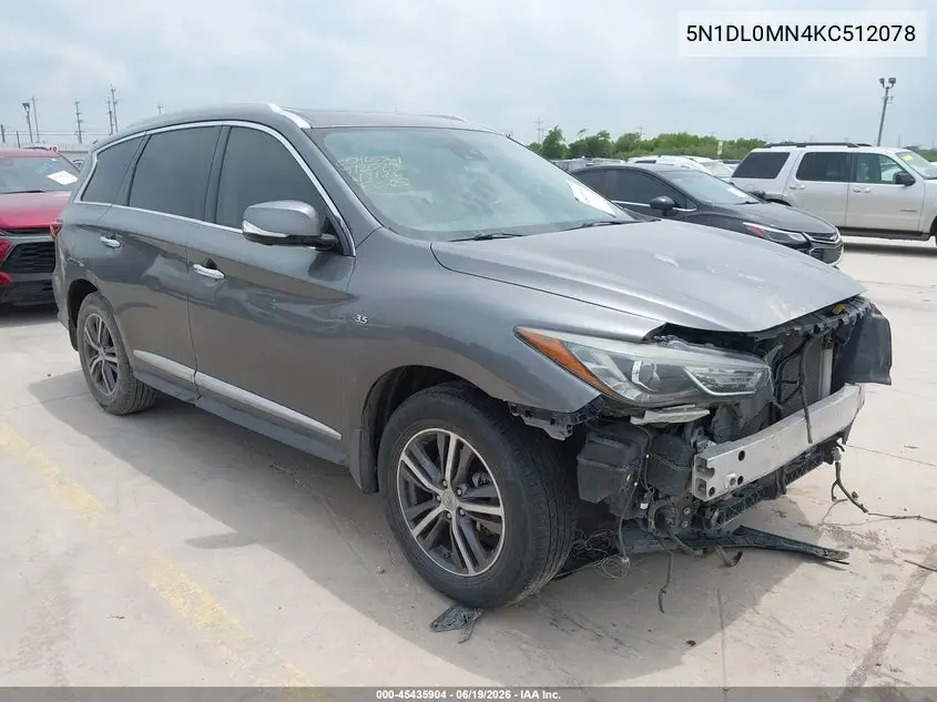 2019 Infiniti Qx60 Luxe VIN: 5N1DL0MN4KC512078 Lot: 45435904