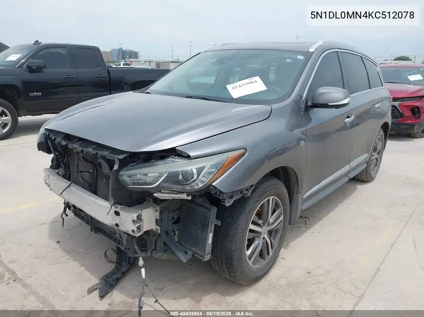 2019 Infiniti Qx60 Luxe VIN: 5N1DL0MN4KC512078 Lot: 45435904