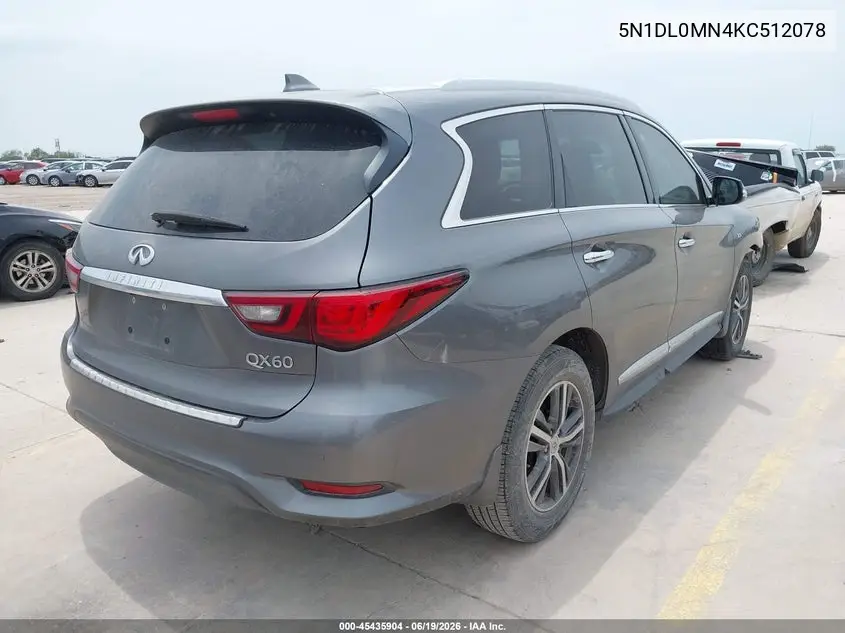 2019 Infiniti Qx60 Luxe VIN: 5N1DL0MN4KC512078 Lot: 45435904