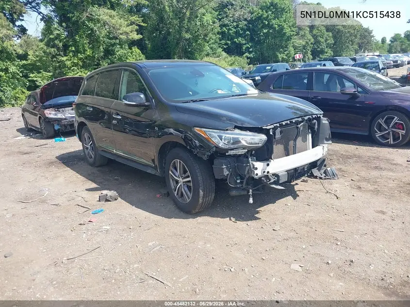 2019 Infiniti Qx60 Pure VIN: 5N1DL0MN1KC515438 Lot: 45482132