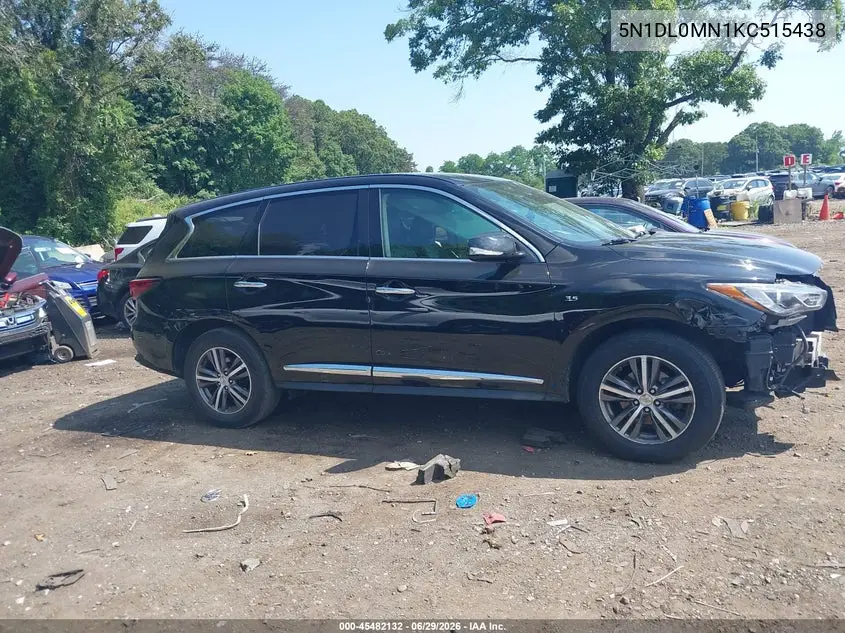 2019 Infiniti Qx60 Pure VIN: 5N1DL0MN1KC515438 Lot: 45482132
