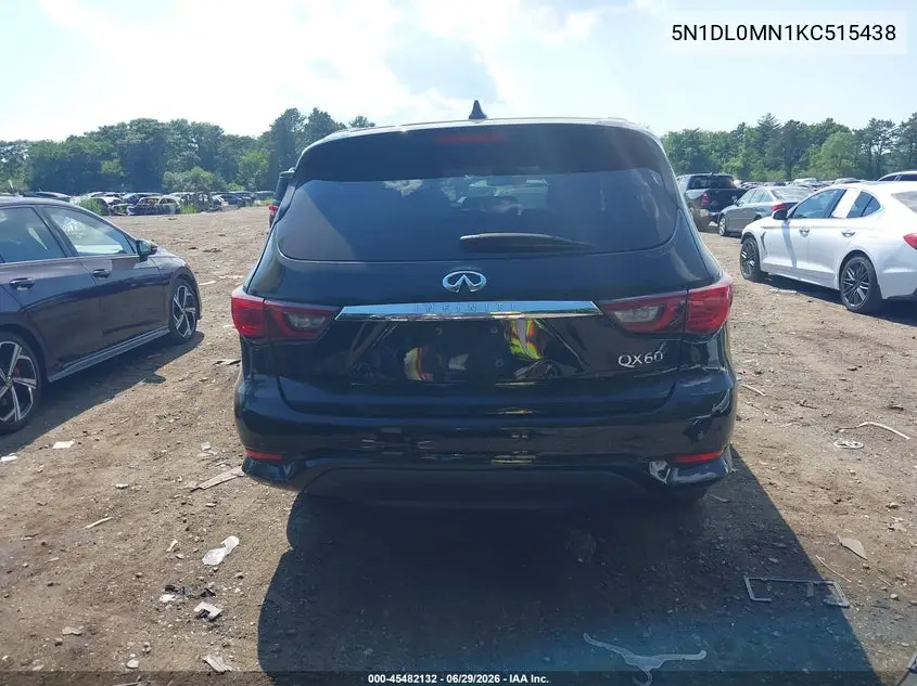 2019 Infiniti Qx60 Pure VIN: 5N1DL0MN1KC515438 Lot: 45482132
