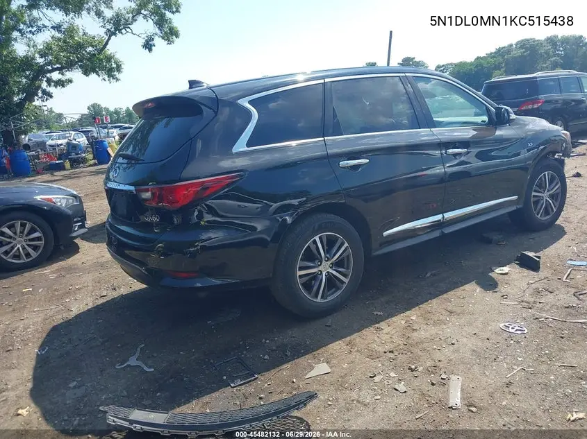 2019 Infiniti Qx60 Pure VIN: 5N1DL0MN1KC515438 Lot: 45482132