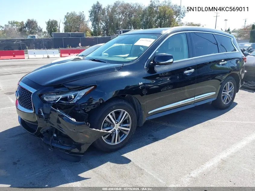 2019 Infiniti Qx60 Luxe VIN: 5N1DL0MN4KC569011 Lot: 45633646