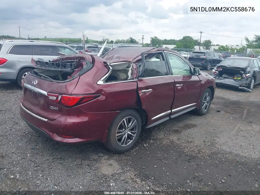 2019 Infiniti Qx60 Luxe VIN: 5N1DL0MM2KC558676 Lot: 45675380