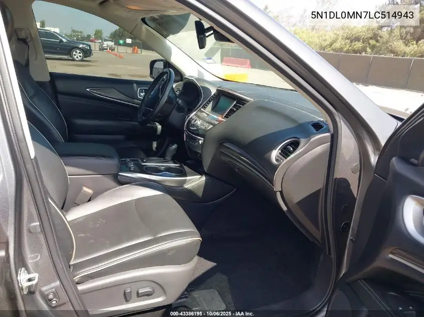 2020 Infiniti Qx60 Pure VIN: 5N1DL0MN7LC514943 Lot: 43386195