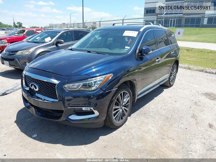 2020 Infiniti Qx60 Signature Edition VIN: 5N1DL0MN5LC545981 Lot: 45407047