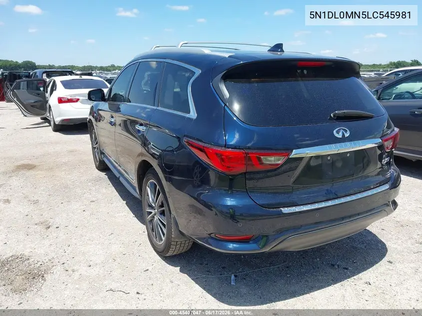 2020 Infiniti Qx60 Signature Edition VIN: 5N1DL0MN5LC545981 Lot: 45407047