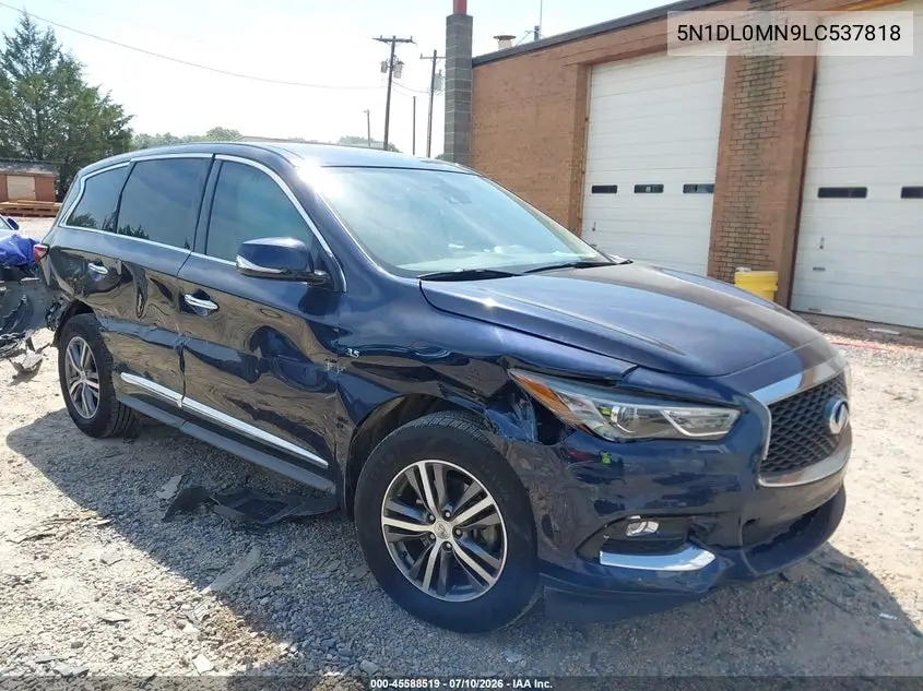 2020 Infiniti Qx60 Pure VIN: 5N1DL0MN9LC537818 Lot: 45588519