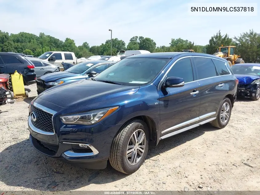 2020 Infiniti Qx60 Pure VIN: 5N1DL0MN9LC537818 Lot: 45588519