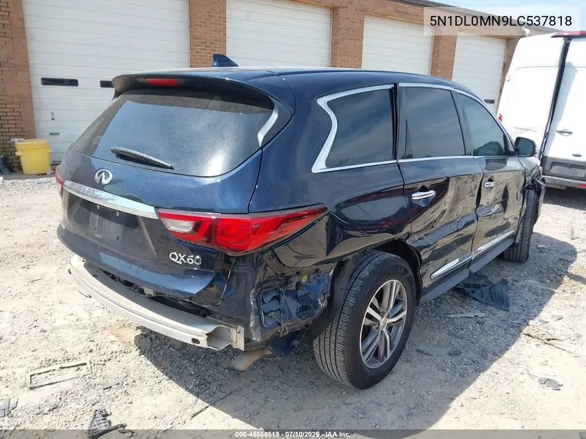 2020 Infiniti Qx60 Pure VIN: 5N1DL0MN9LC537818 Lot: 45588519