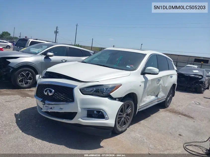 2020 Infiniti Qx60 Pure Awd VIN: 5N1DL0MM0LC505203 Lot: 45664338