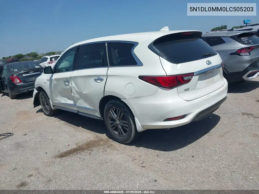 2020 Infiniti Qx60 Pure Awd VIN: 5N1DL0MM0LC505203 Lot: 45664338