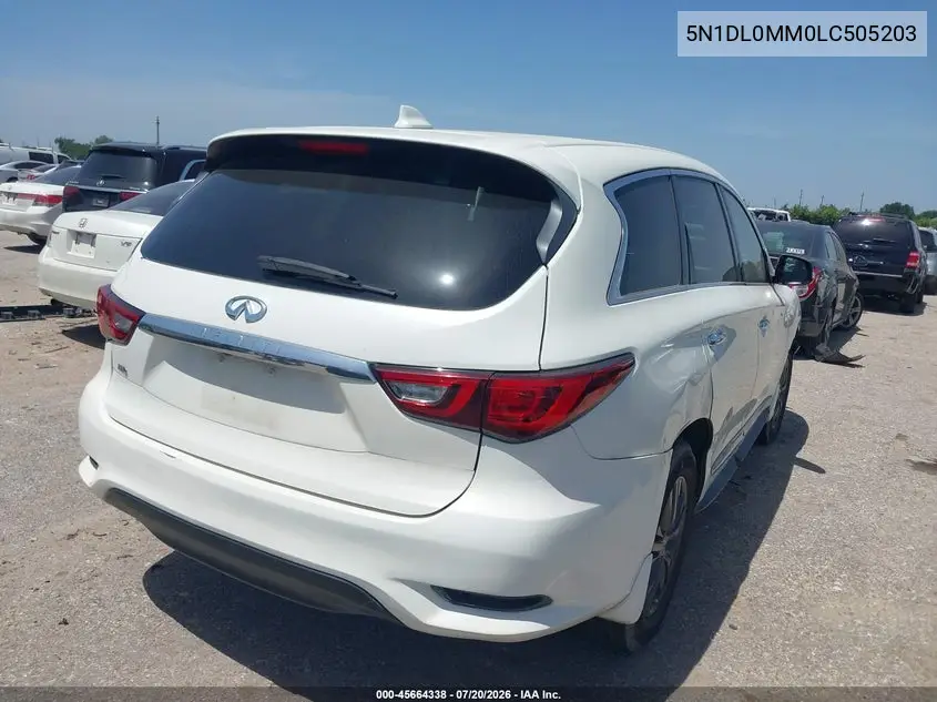 2020 Infiniti Qx60 Pure Awd VIN: 5N1DL0MM0LC505203 Lot: 45664338