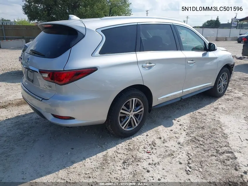 2020 Infiniti Qx60 Luxe Awd VIN: 5N1DL0MM3LC501596 Lot: 45681377