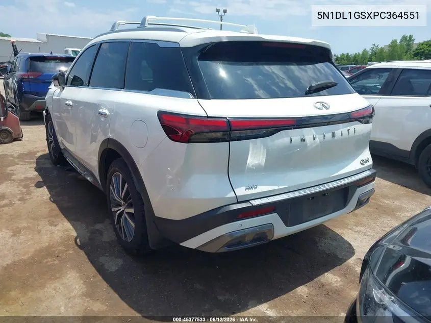 2023 Infiniti Qx60 Sensory Awd VIN: 5N1DL1GSXPC364551 Lot: 45377533