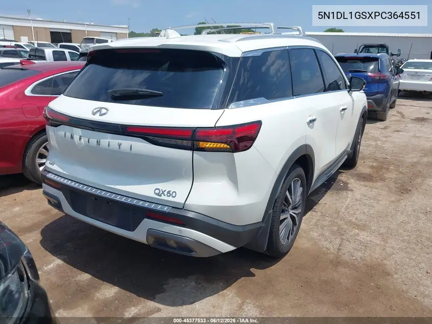 2023 Infiniti Qx60 Sensory Awd VIN: 5N1DL1GSXPC364551 Lot: 45377533