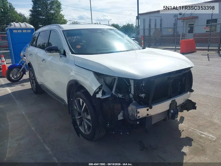 2025 Infiniti Qx60 Luxe VIN: 5N1AL1FR3SC353398 Lot: 45411993
