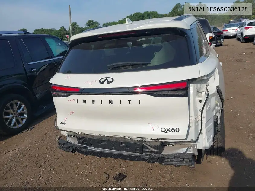 2025 Infiniti Qx60 Luxe Awd VIN: 5N1AL1FS6SC336128 Lot: 45591834