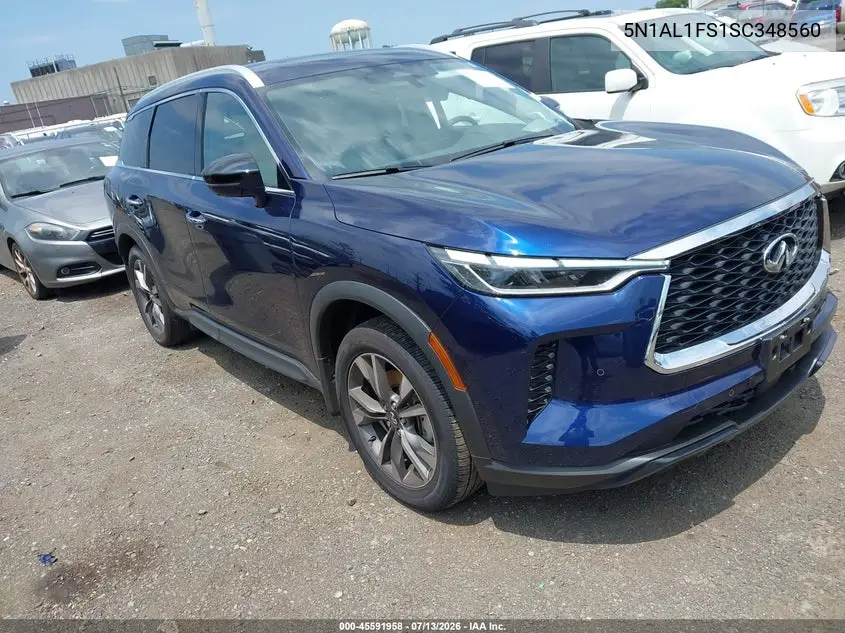 2025 Infiniti Qx60 Luxe Awd VIN: 5N1AL1FS1SC348560 Lot: 45591958