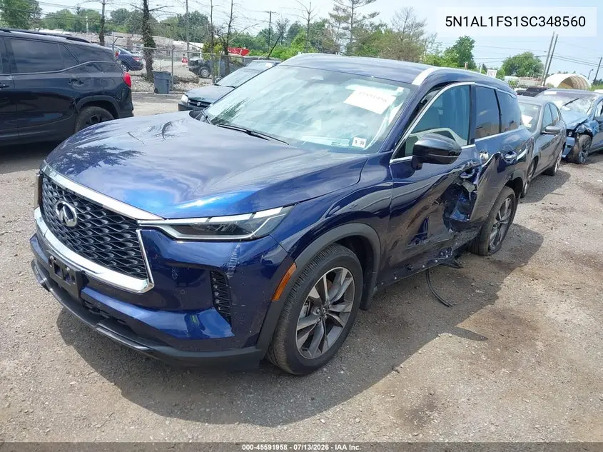 2025 Infiniti Qx60 Luxe Awd VIN: 5N1AL1FS1SC348560 Lot: 45591958