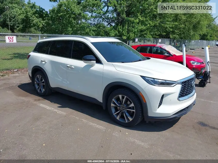 2025 Infiniti Qx60 Luxe Awd VIN: 5N1AL1FS9SC331022 Lot: 45602954