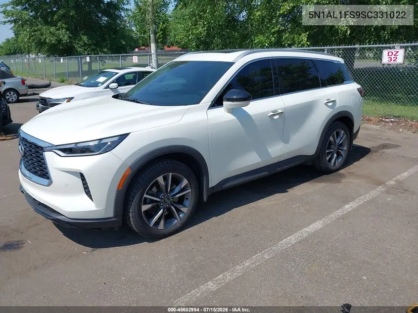 2025 Infiniti Qx60 Luxe Awd VIN: 5N1AL1FS9SC331022 Lot: 45602954