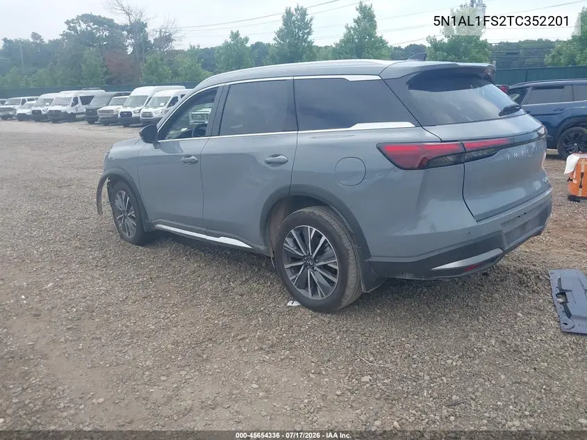2026 Infiniti Qx60 Luxe Awd VIN: 5N1AL1FS2TC352201 Lot: 45654336