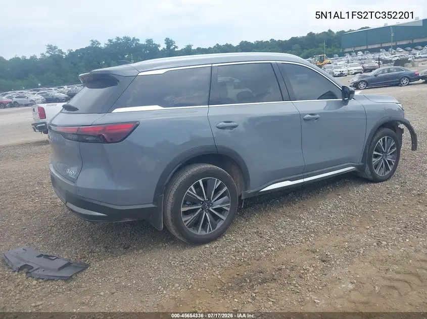 2026 Infiniti Qx60 Luxe Awd VIN: 5N1AL1FS2TC352201 Lot: 45654336