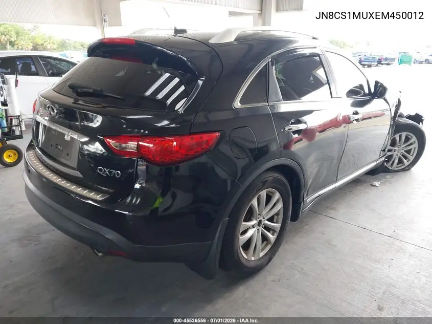 2014 Infiniti Qx70 VIN: JN8CS1MUXEM450012 Lot: 45536556