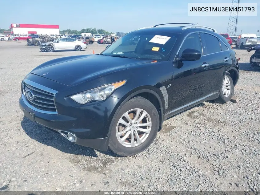 2014 Infiniti Qx70 VIN: JN8CS1MU3EM451793 Lot: 45560478