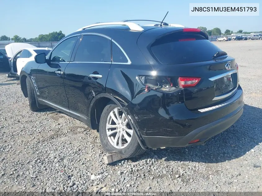 2014 Infiniti Qx70 VIN: JN8CS1MU3EM451793 Lot: 45560478