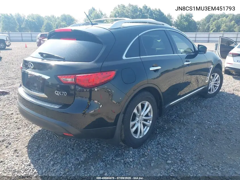 2014 Infiniti Qx70 VIN: JN8CS1MU3EM451793 Lot: 45560478