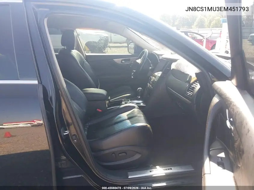 2014 Infiniti Qx70 VIN: JN8CS1MU3EM451793 Lot: 45560478