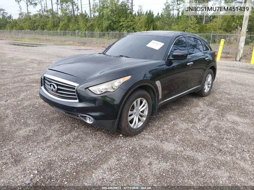 2014 Infiniti Qx70 VIN: JN8CS1MU7EM451439 Lot: 45620573