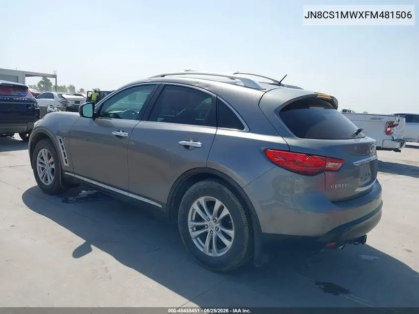 2015 Infiniti Qx70 VIN: JN8CS1MWXFM481506 Lot: 45458451