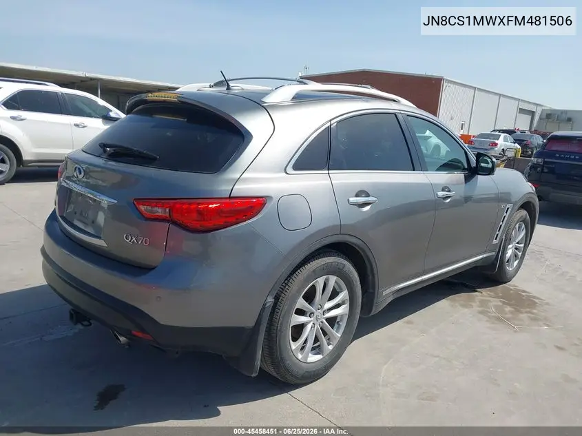 2015 Infiniti Qx70 VIN: JN8CS1MWXFM481506 Lot: 45458451