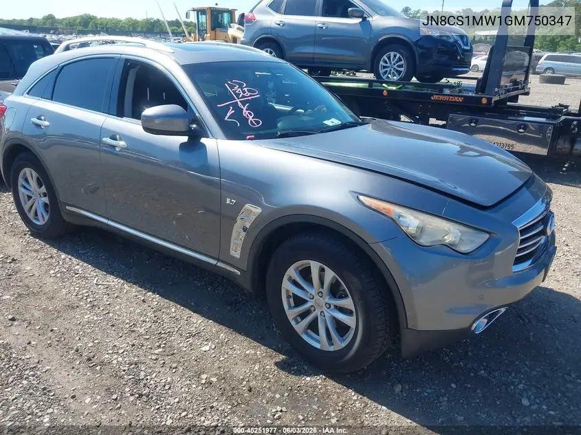 2016 Infiniti Qx70 VIN: JN8CS1MW1GM750347 Lot: 45251977