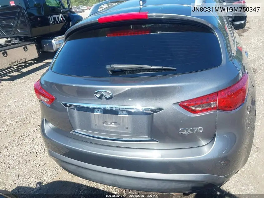 2016 Infiniti Qx70 VIN: JN8CS1MW1GM750347 Lot: 45251977